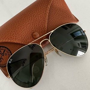 Rayban Aviator Sunglasses Large Black Lens